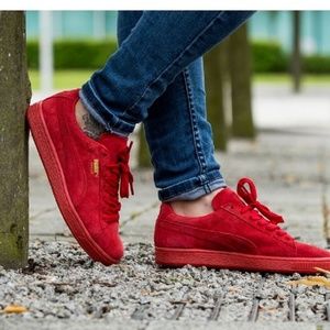 Red Suede Puma Sneakers